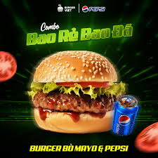 Combo Burger Bò + Pepsi
