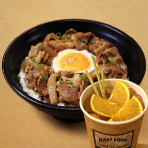 Combo Cơm bò Gyudon Nhật Bản + Hồng trà ô mai